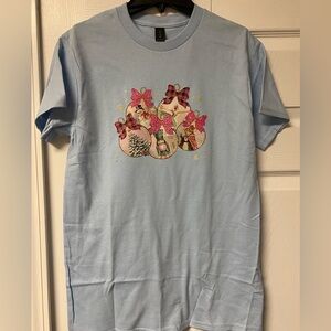 Light Blue T-Shirt with Festive Christmas design